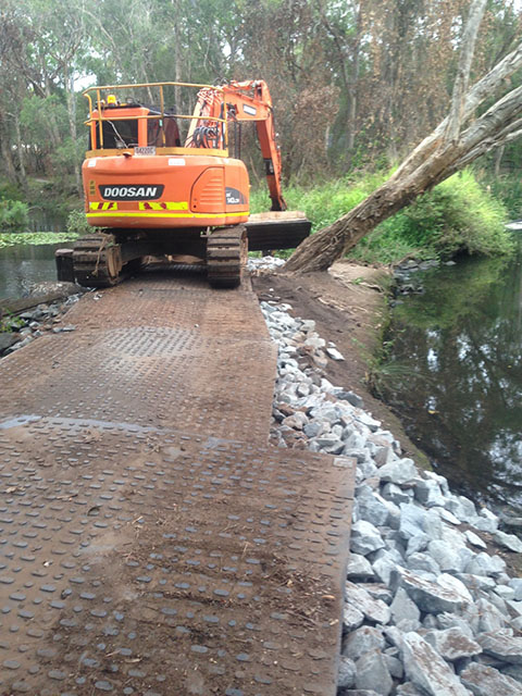 Hilliards Weir Construction root protection matting