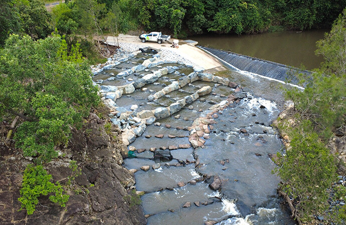 Catchment Solutions Jolimont Creek Rock ramp Fishway